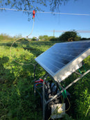 This is not an electric fence energiser! 20 watt solar panel. Low maintenance (Works through entire grazing season). Galvanised steel frame, solar panel & power regulator. Prolongs the life of a 12v 100Ah battery as the battery will only be discharged once per year.